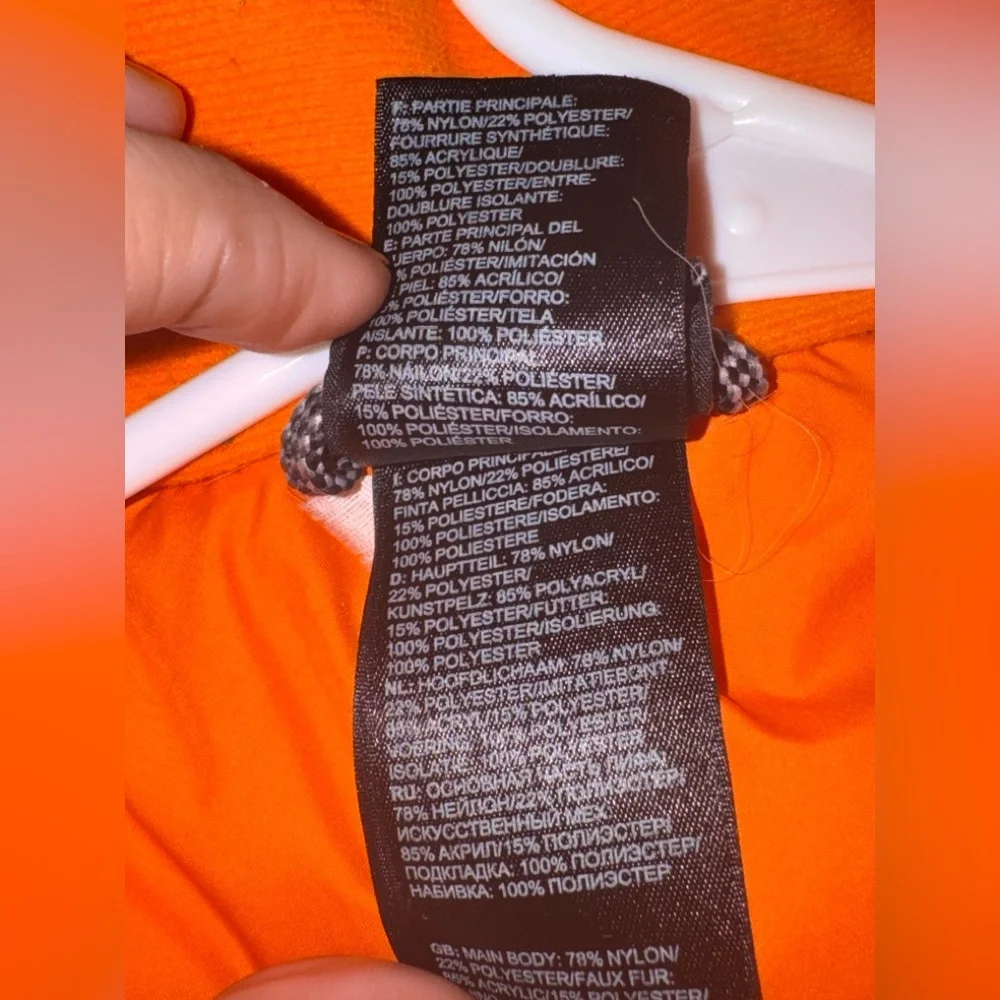 The North Face Gray Insulated Parka Jacket Hooded Orange Lined(Read Description)